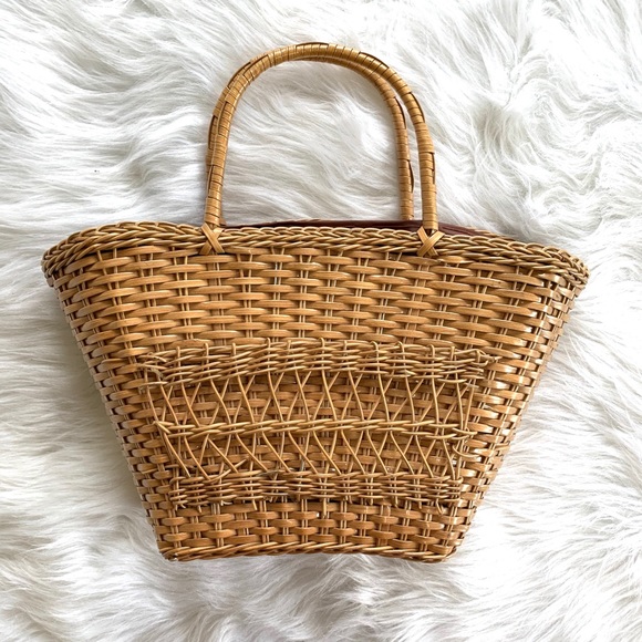 Vintage Handbags - Vintage Simon Ernest Blum Straw Hand Bag Purse